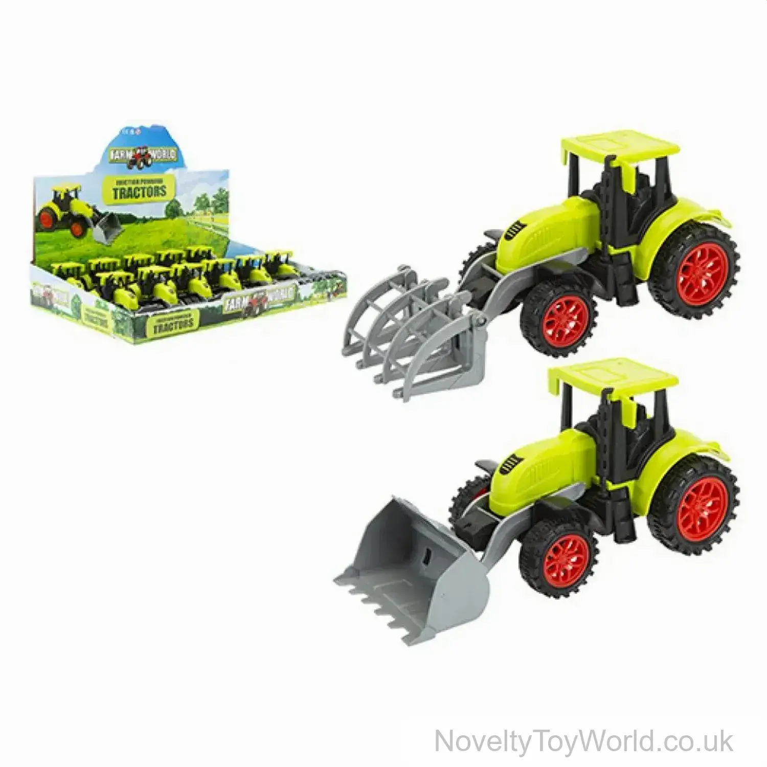 Toy Friction Yellow Tractor (25cm) - 2 Assorted