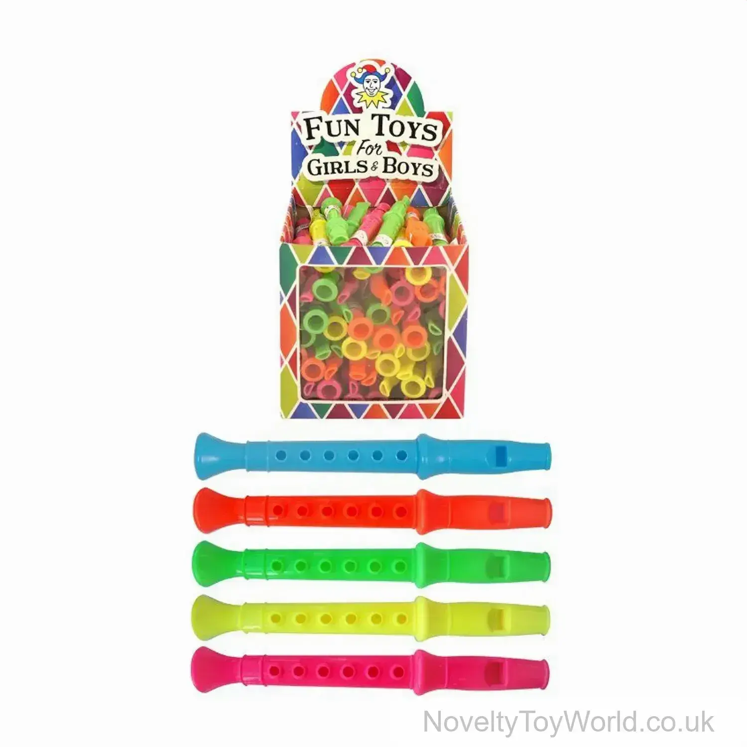 Toy Plastic Flute For Children - Assorted Colours (14cm)