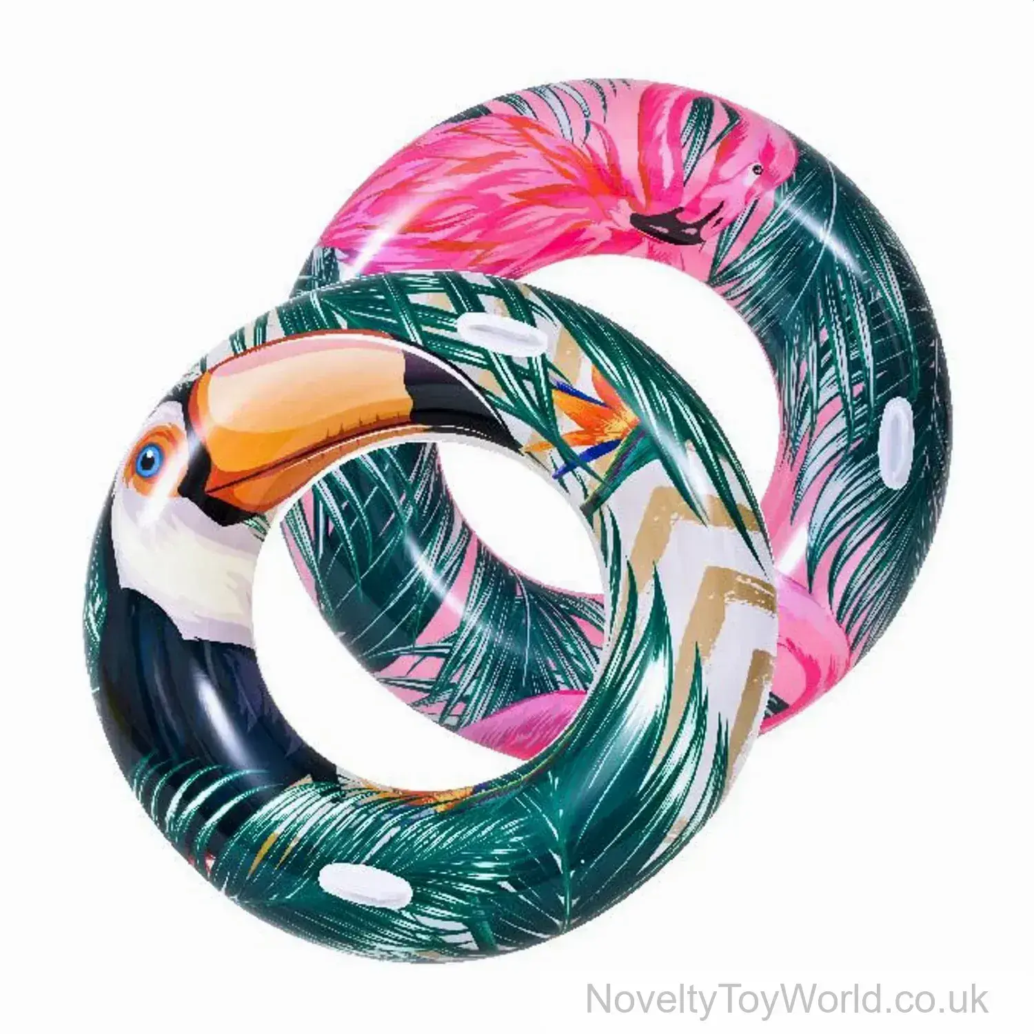 Tropical Turbo Swim Ring Tube - Flamingo & Toucan (107cm)
