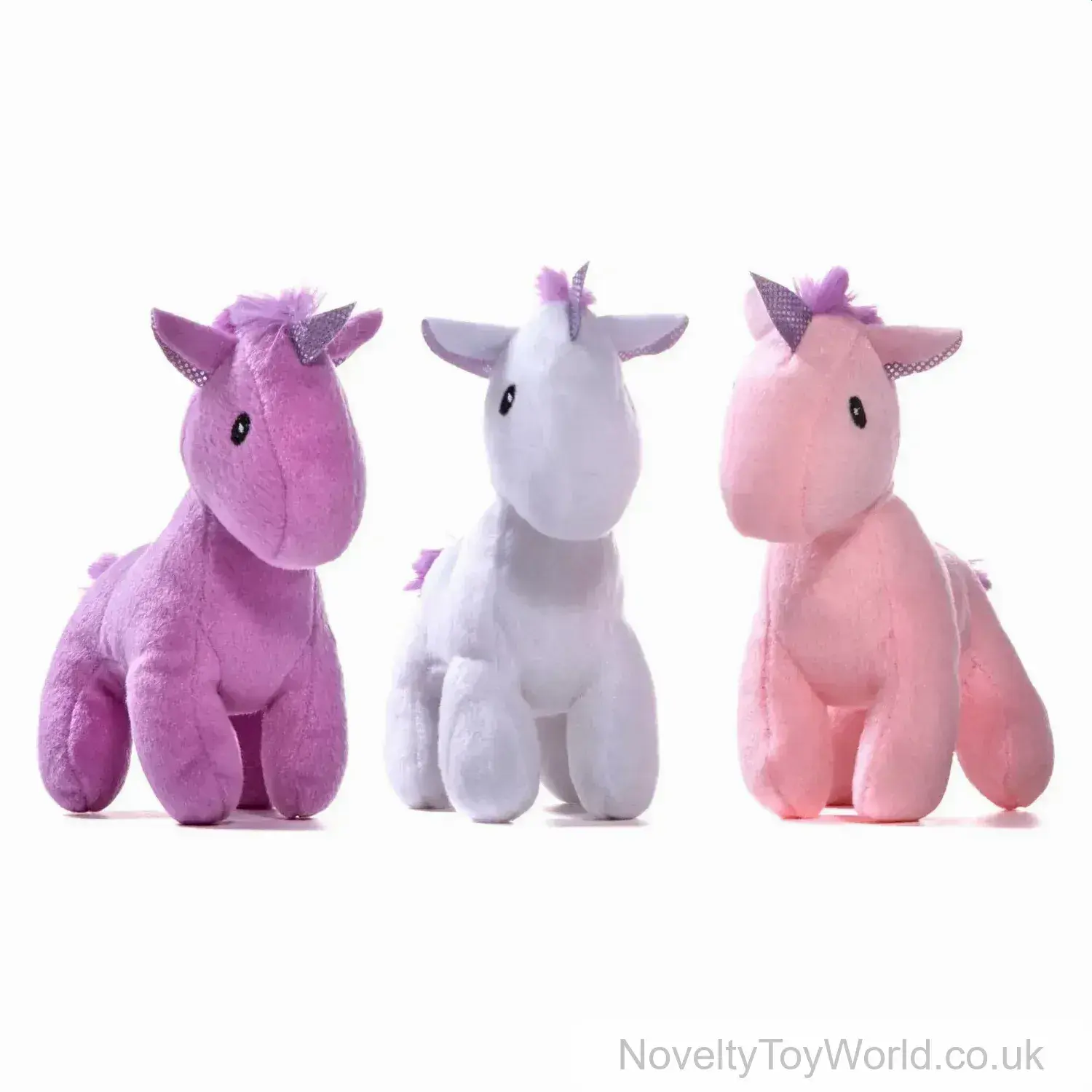 Unicorn Standing Plush Toy - 3 Assorted 14cm