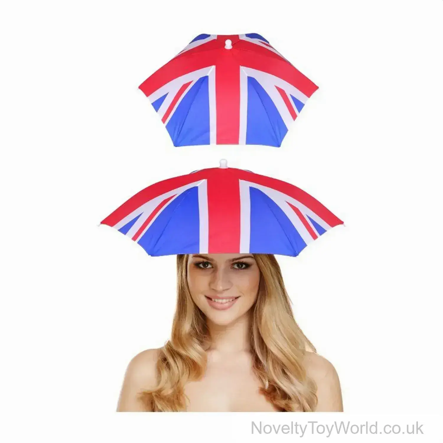 Union Jack Flag Umbrella Hat - Adult
