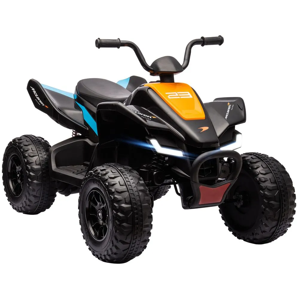 McLaren MCL 35 Liveries Licensed 12V Quad Bike w/ Suspension Wheels - Black