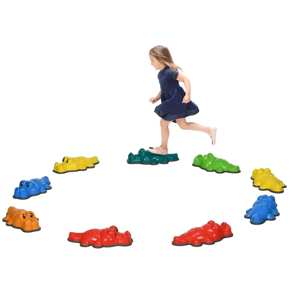 ZONEKIZ 9PCs Kids Stepping Stones with Anti-Slip Edge Indoor and Outdoor