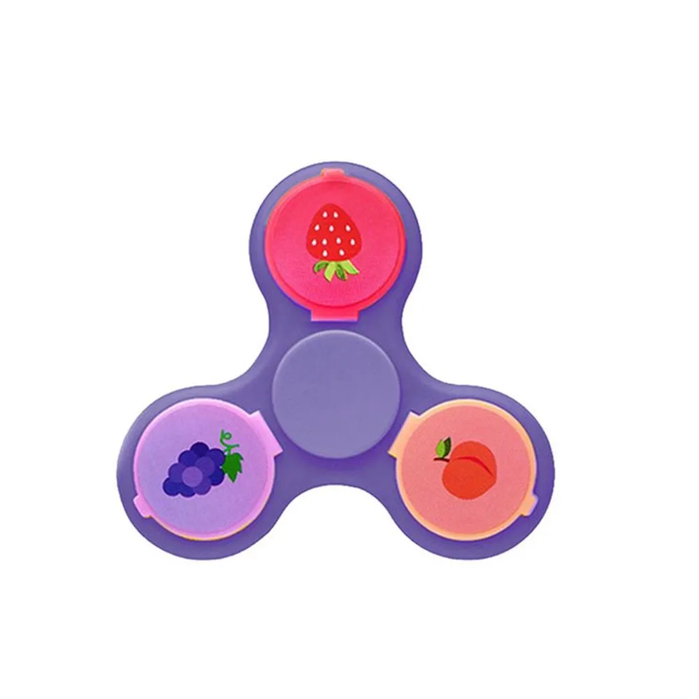 Aquarius 2-in-1 Metal Glam Finger Spinners with Lip Balm PURPLE