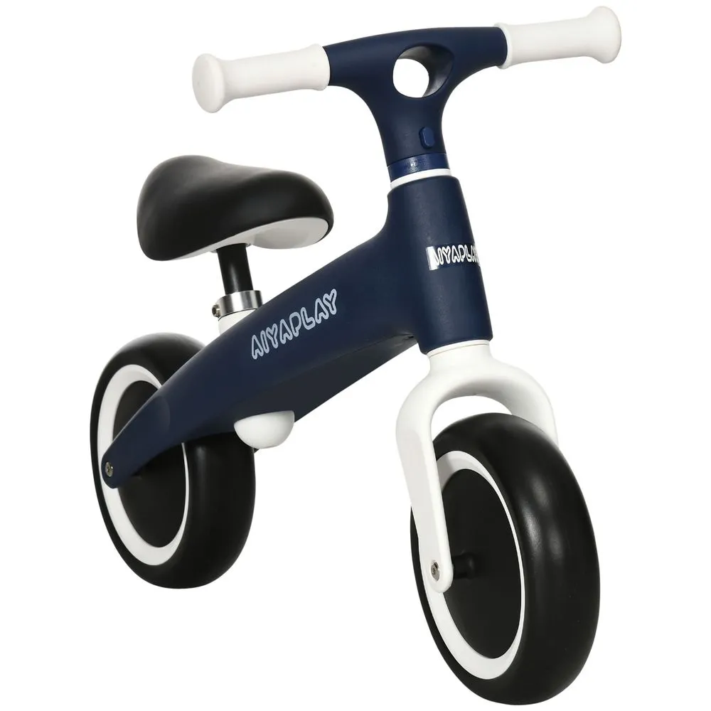 AIYAPLAY Baby Balance Bike Children Bike Adjustable Seat Wide Wheels Blue