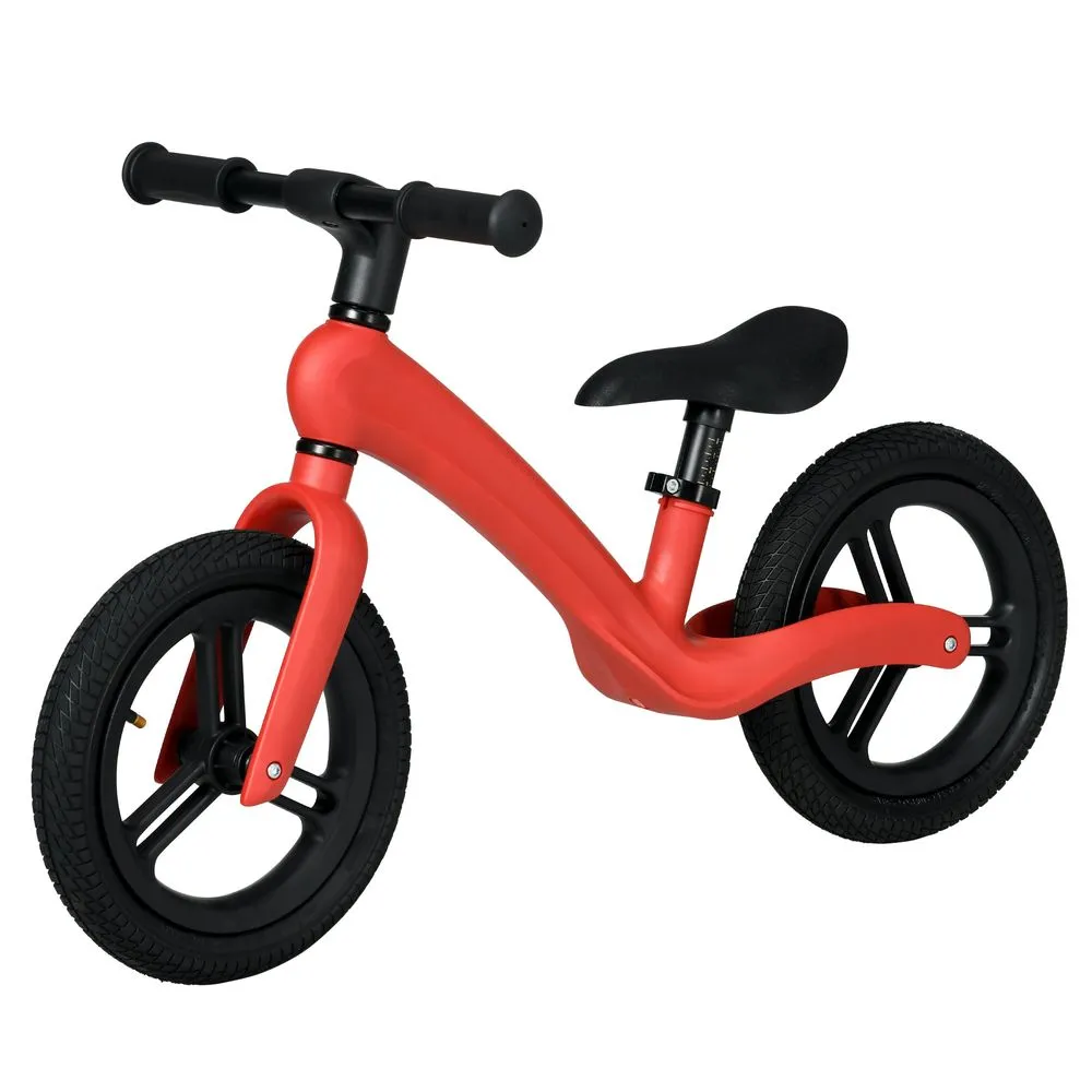 AIYAPLAY 12 inch Kids Balance Bike with Adjustable Seat Rubber Wheels RED