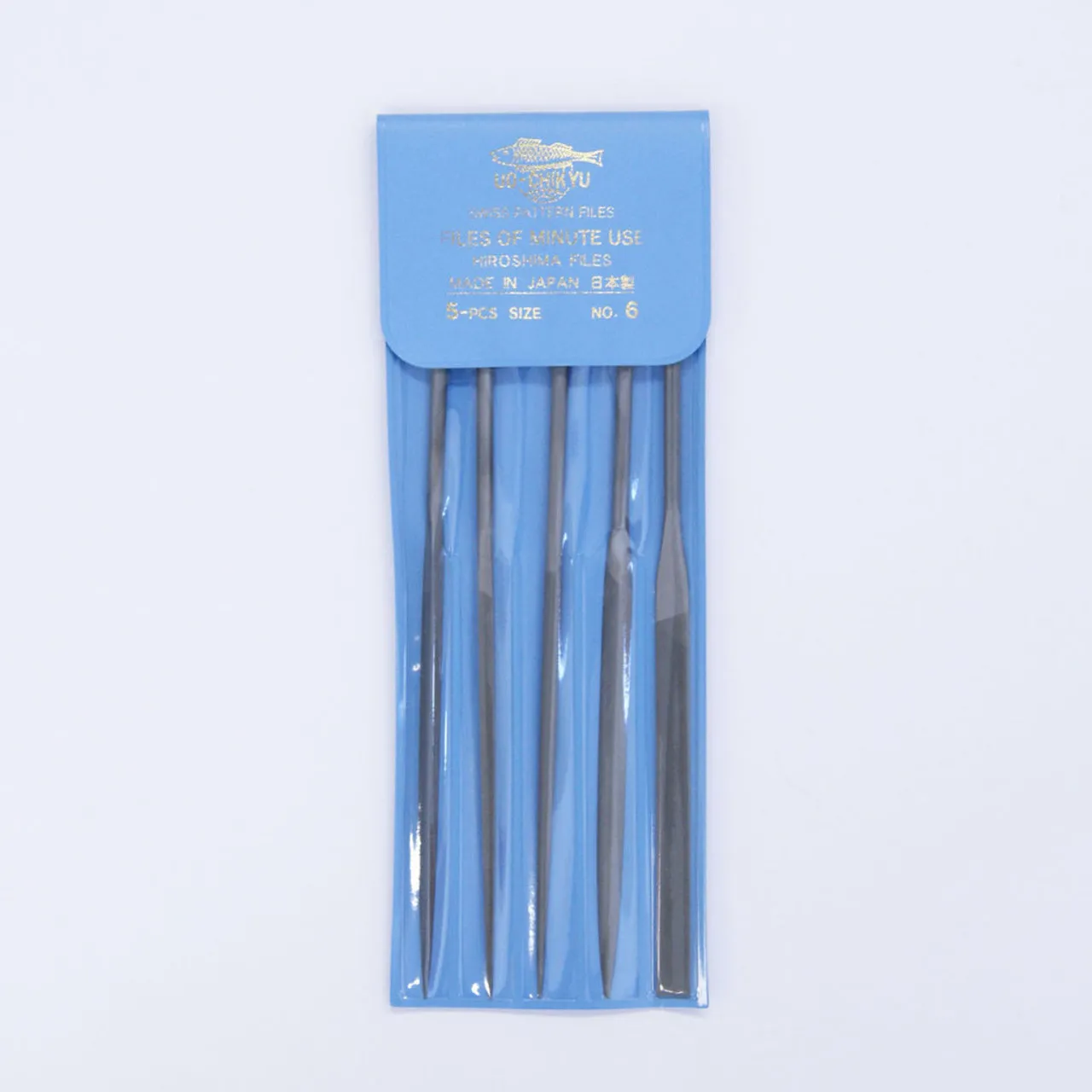 UO-CHIKYU 01-0500 Precision Needle Files Hiroshima Files 5 pcs Set (Teeth #6)