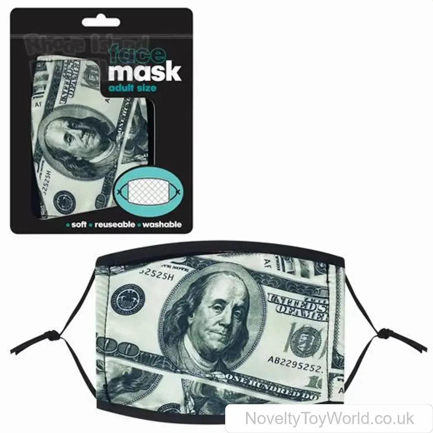 US Dollar Money Face Mask - Adult Size