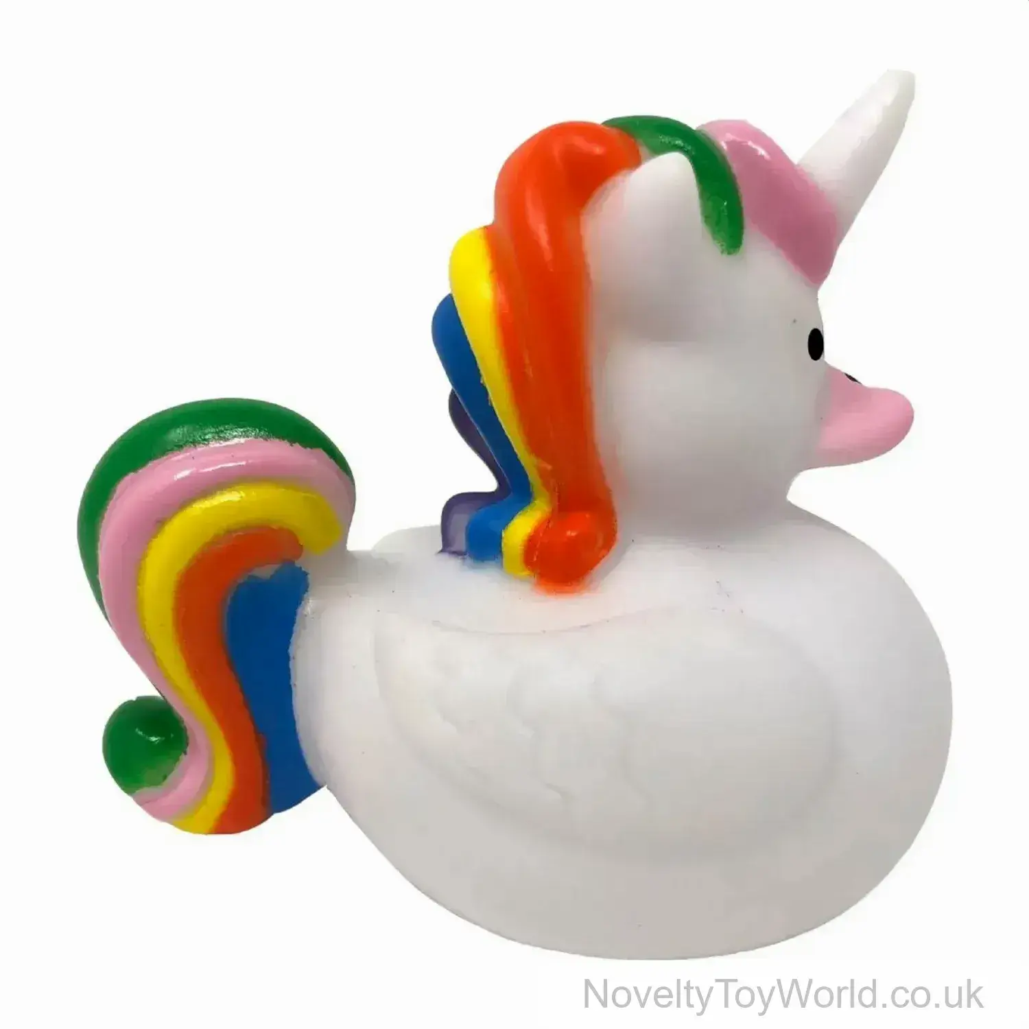 White Rainbow Unicorn Rubber Ducks (6cm)