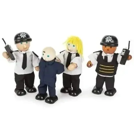 Wooden Police And Prisoner Figures