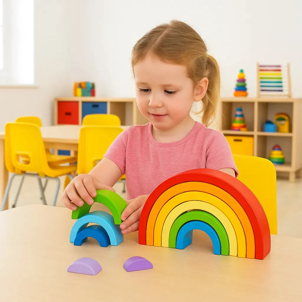 Wooden Rainbow Stacking Toy-Large