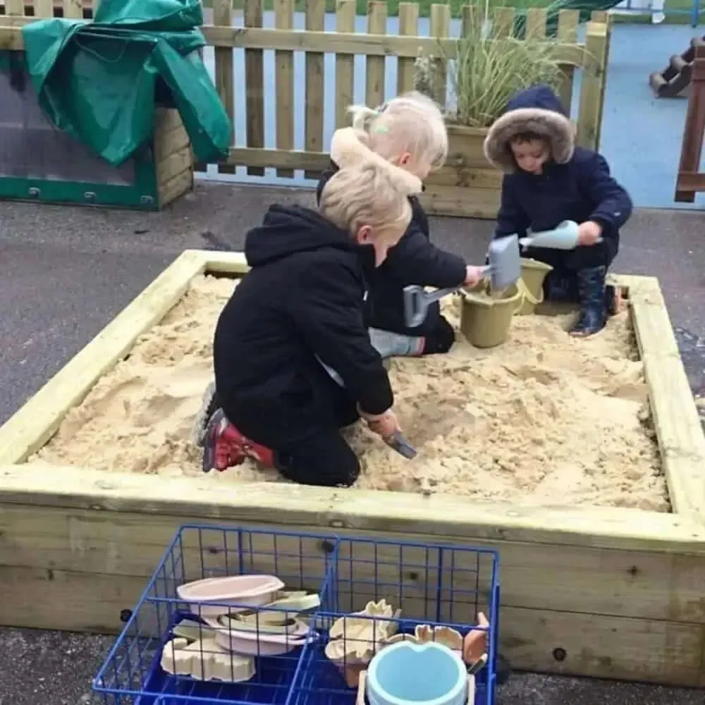 Wooden Sandpit with PVC Cover