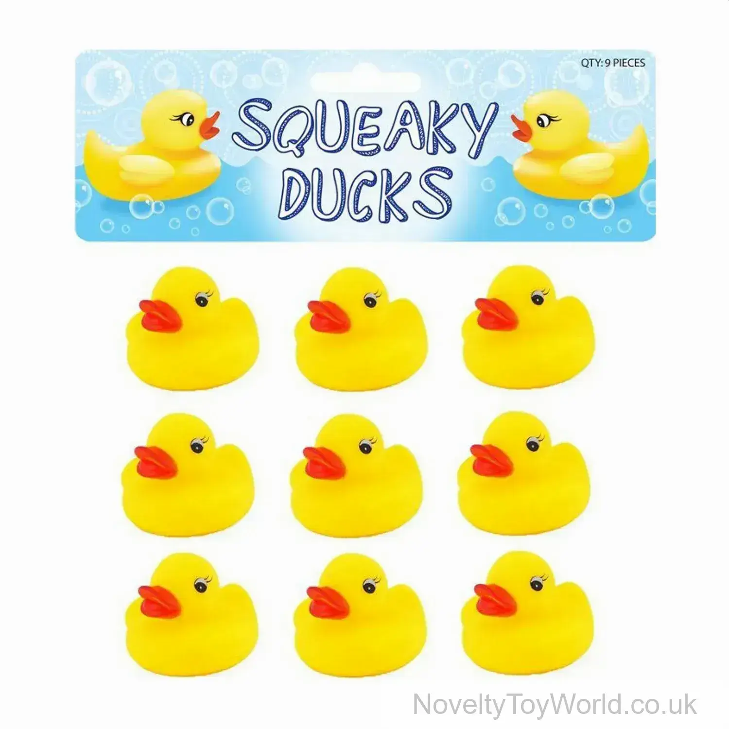 Yellow Squeaky Rubber Ducks Bags of 9 (5cm)