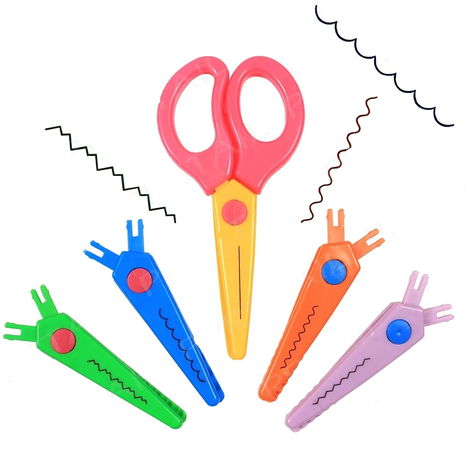 Zigzag Safety Scissors with Swappable Ends