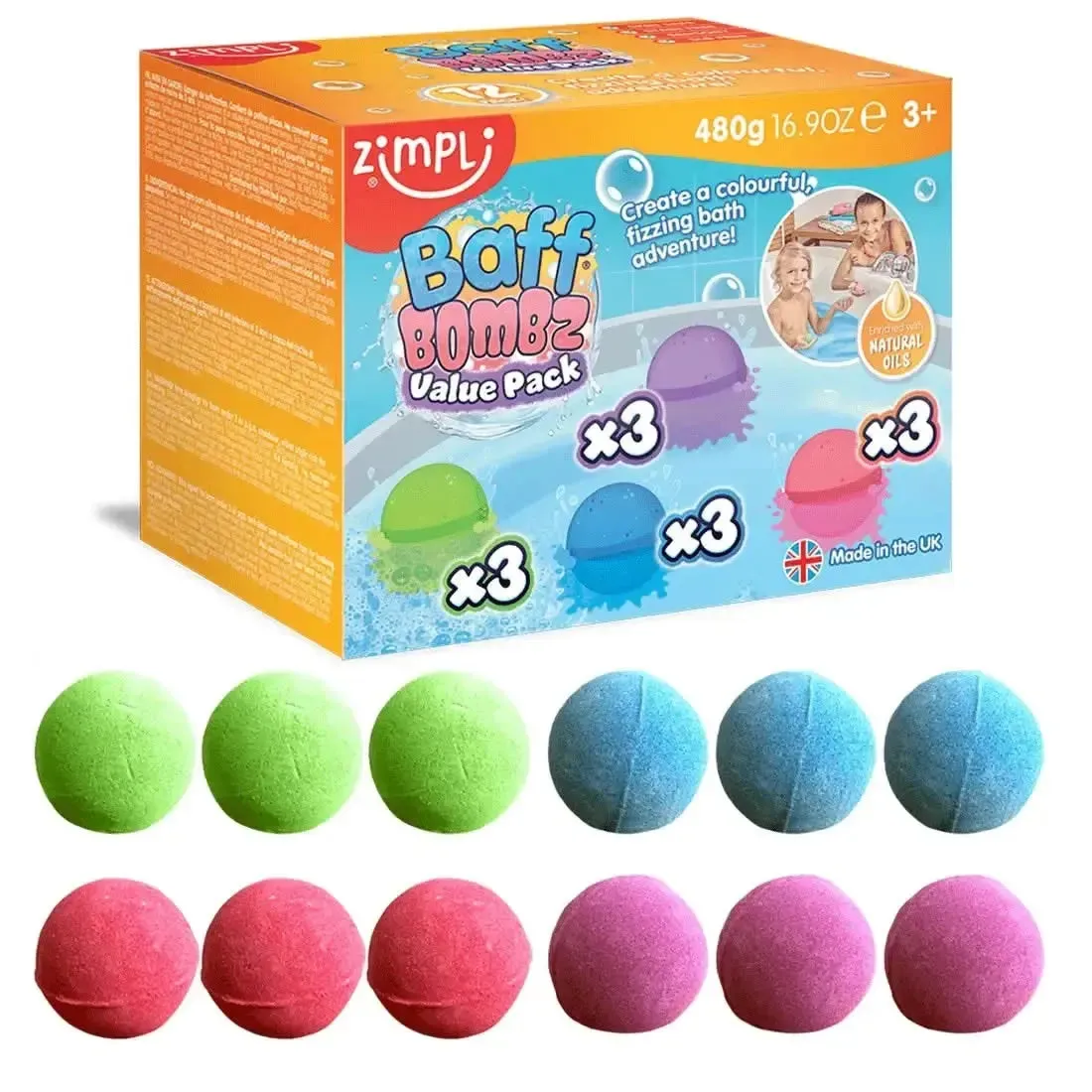 Zimpli Kids Baff Bombz Round Value Pack 12 Pack